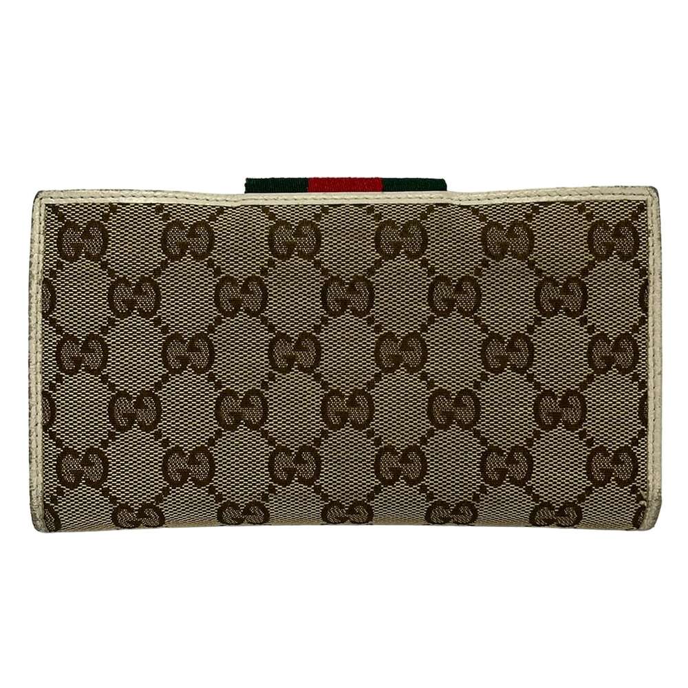 Gucci GG Pattern, Shelly (Web) Long Wallet 181668 Beige Dark Brown Multi - Picture 2 of 7